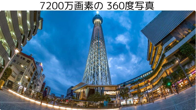 7200万画素の360度写真
