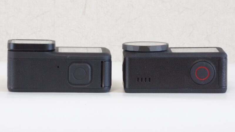 GoPro 13 と DJI Osmo Action 5 Proの上面画像