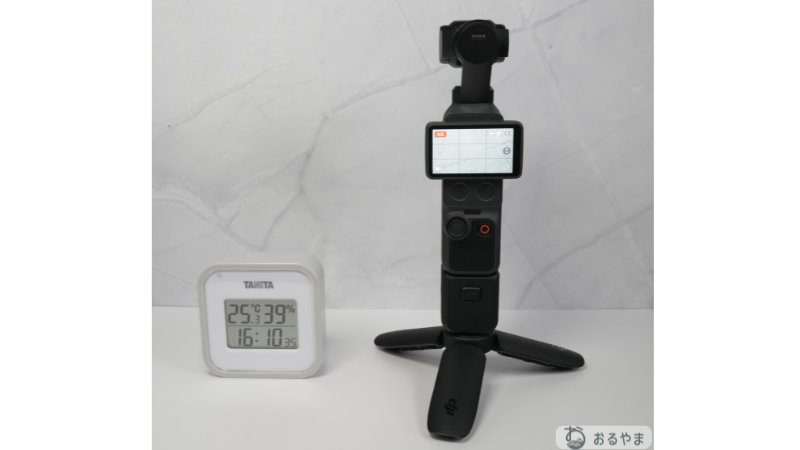 DJI Osmo Pocket 4の4K60fps連続撮影テスト中の様子