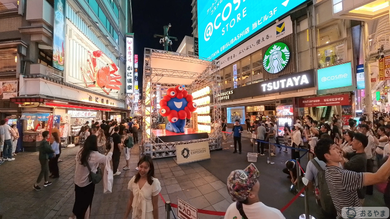 Insta360 X4 Airで撮影した道頓堀の夜景とミャクミャク像