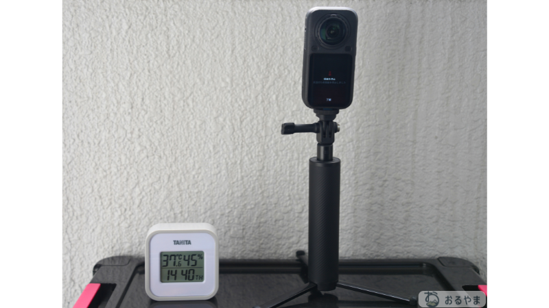 Insta360 X6の連続撮影テストのセッティングと熱停止の様子