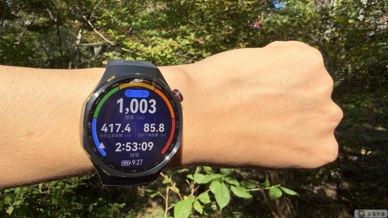 HUAWEI WATCH GT 7 Pro 金剛山で記録開始から2時間53分・バッテリー93%