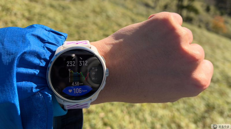 SUUNTO RACE 3Sのクライムガイダンスの画面